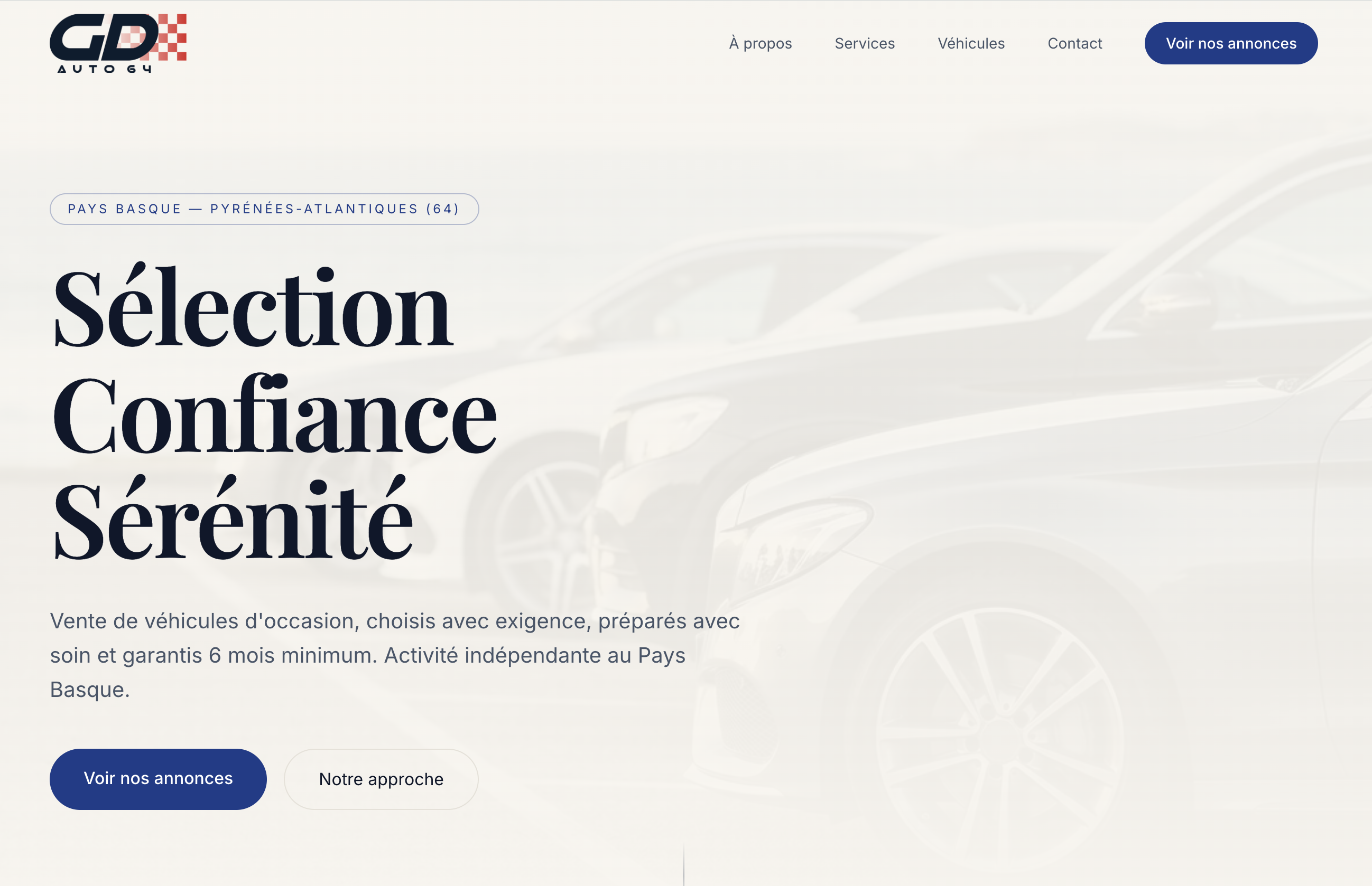 Site web réalisé pour GD Auto 64