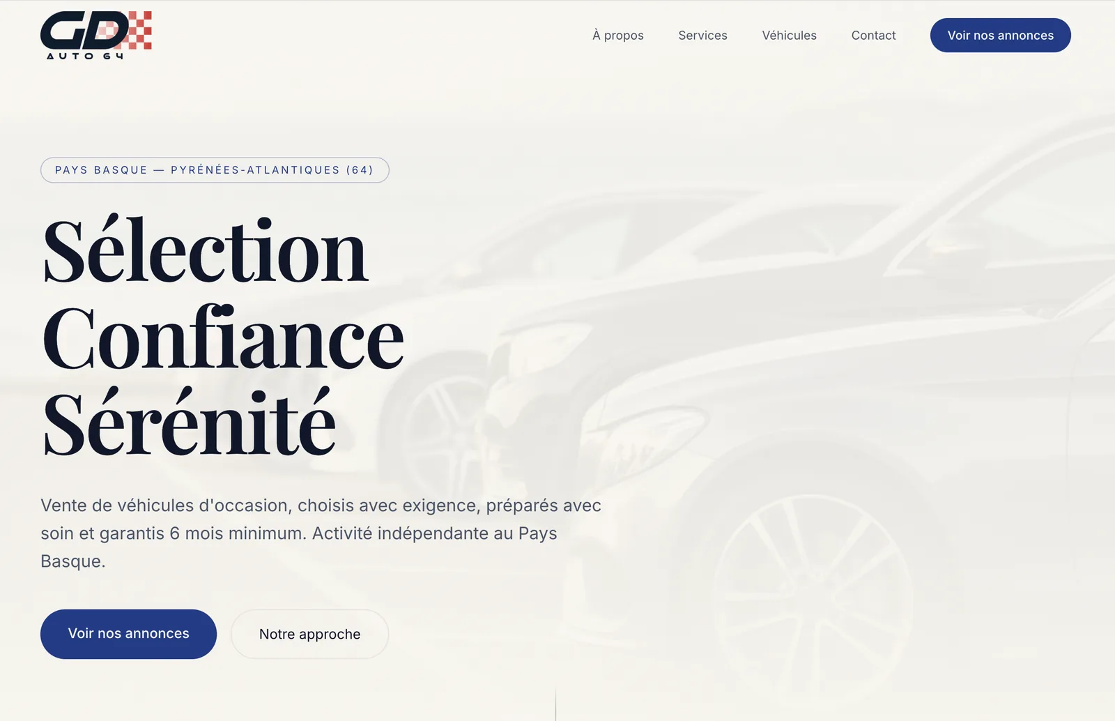 Site web réalisé pour GD Auto 64